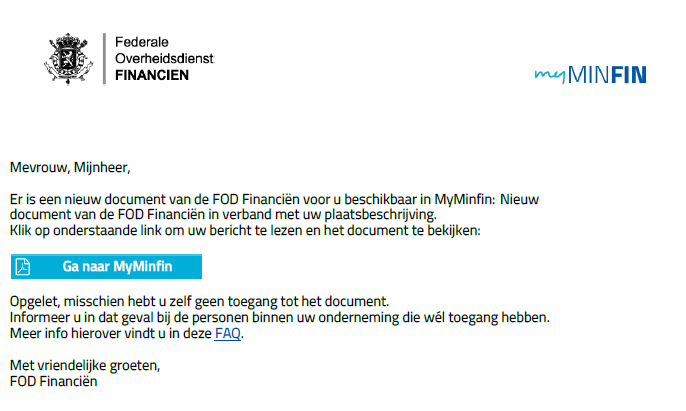 The FPS Finance will now deliver messages directly to your eBox